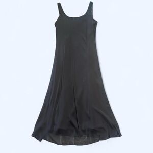 Vintage 1980s Spenser Jeremy 100% Silk Black Lined Maxi Dress Size 10